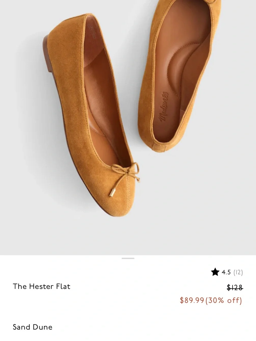 Madewell Suede Ballet Flat in Sand Dune